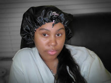 Load image into Gallery viewer, GORGEOUS PINK & BLACK ADULT REVERSIBLE BONNET!