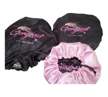 Load image into Gallery viewer, GORGEOUS PINK & BLACK ADULT REVERSIBLE BONNET!