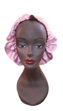 Load image into Gallery viewer, GORGEOUS PINK & BLACK ADULT REVERSIBLE BONNET!