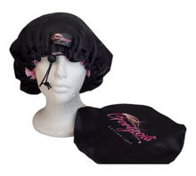 Load image into Gallery viewer, GORGEOUS PINK &amp; BLACK  ADULT REVERSIBLE BONNET!
